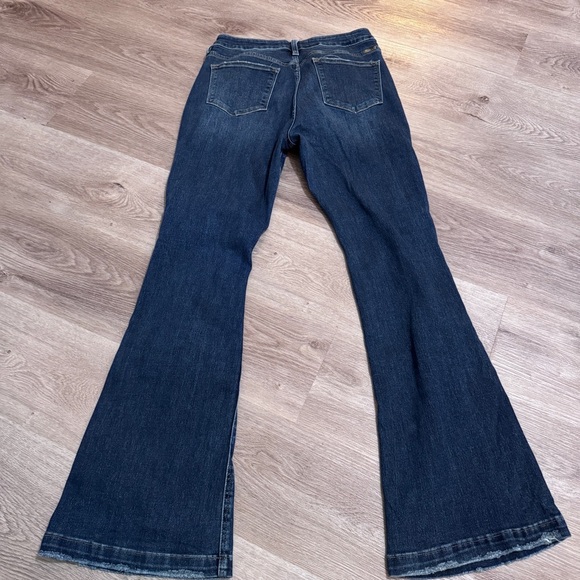 KanCan Harlow Mid Rise Button Fly Flare Jeans Distressed Dark Wash 13 30 - Picture 5 of 7